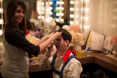 Getting Pinocchio ready for the show